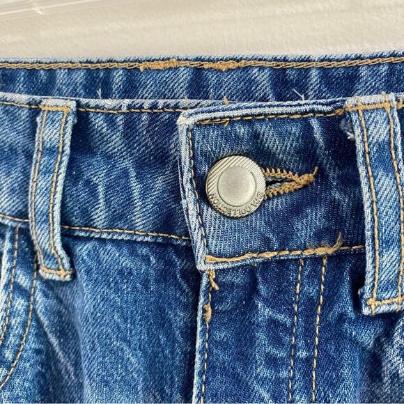 Zara High Rise Straight Leg Ripped Jeans Size 4 100% Cotton Mom Fit Cropped - Picture 5 of 12